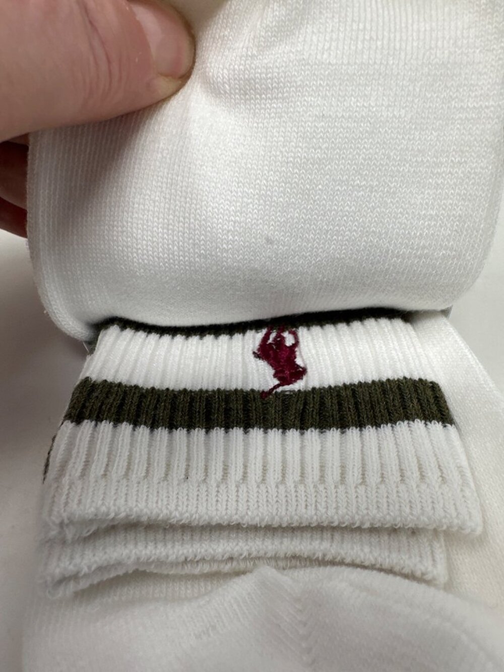 Ralph Lauren Women's Cotton Blend Crew Socks White Polo Logo Size 9-11 - Picture 2 of 4